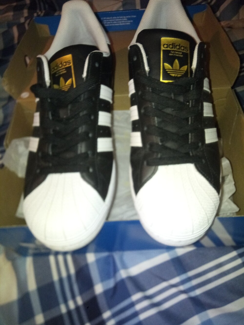 ADIDAS SUPERSTAR Size US 9 FX2331 Black and White Shell-Toe Sneakers for Men